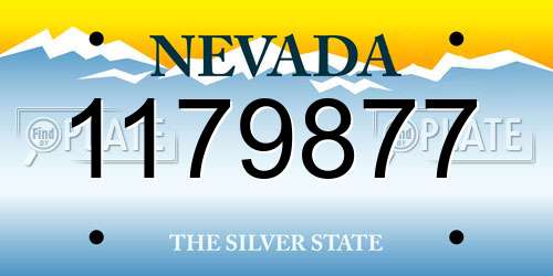 1179877 Nevada License Plate