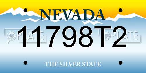 11798T2 Nevada License Plate