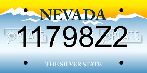 11798Z2 Nevada License Plate