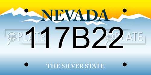 117B22 Nevada License Plate