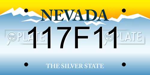 117F11 Nevada License Plate