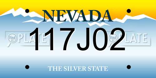 117J02 Nevada License Plate