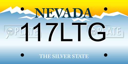 117LTG Nevada License Plate