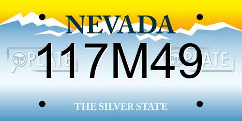 117M49 Nevada License Plate