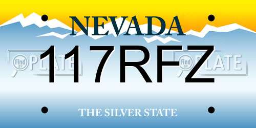 117RFZ Nevada License Plate