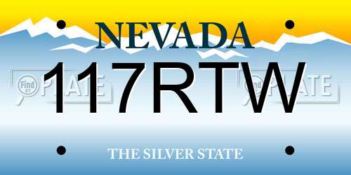 117RTW Nevada License Plate