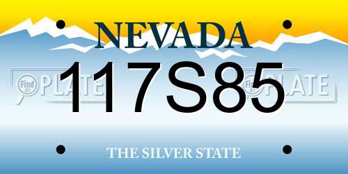 117S85 Nevada License Plate