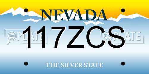 117ZCS Nevada License Plate