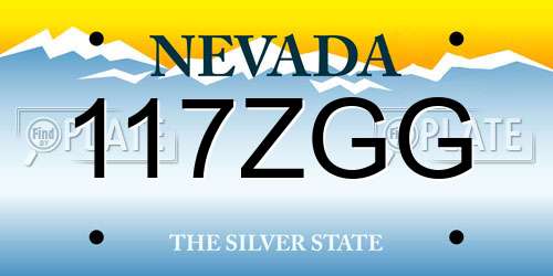 117ZGG Nevada License Plate