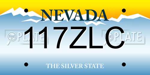 117ZLC Nevada License Plate