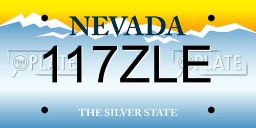 117ZLE Nevada License Plate