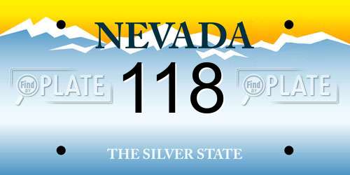 118 Nevada License Plate