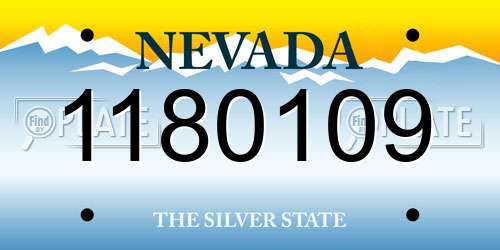 1180109 Nevada License Plate