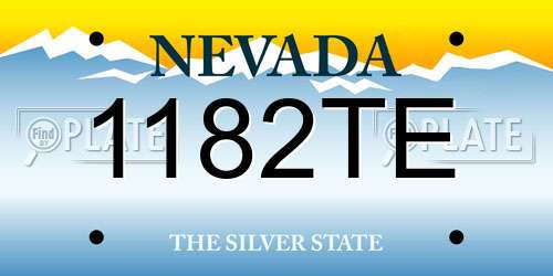 1182TE Nevada License Plate