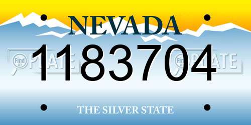 1183704 Nevada License Plate