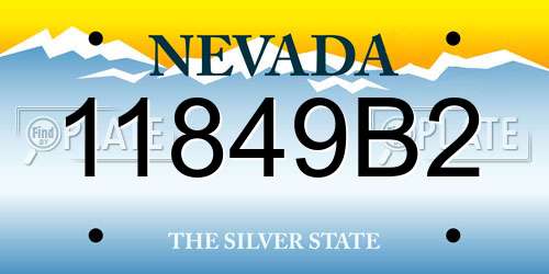 11849B2 Nevada License Plate