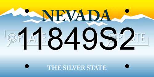 11849S2 Nevada License Plate