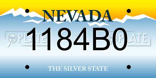 1184B0 Nevada License Plate