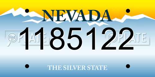 1185122 Nevada License Plate