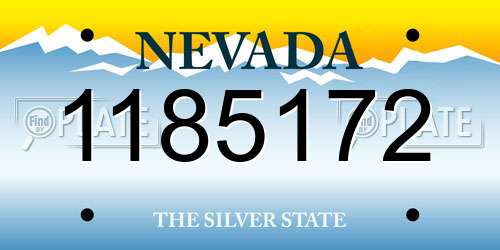 1185172 Nevada License Plate