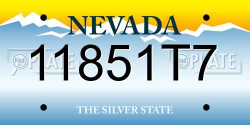 11851T7 Nevada License Plate