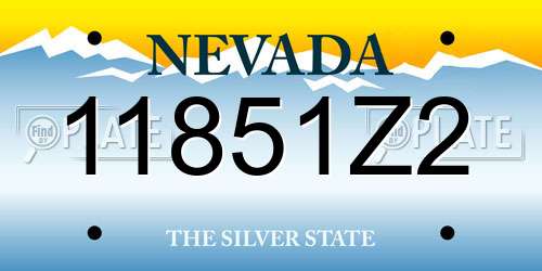 11851Z2 Nevada License Plate