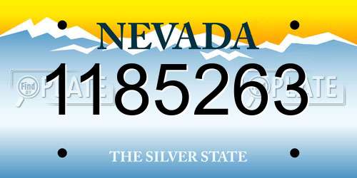 1185263 Nevada License Plate
