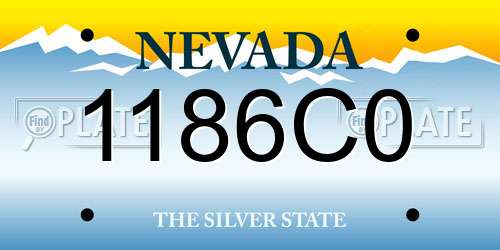 1186C0 Nevada License Plate