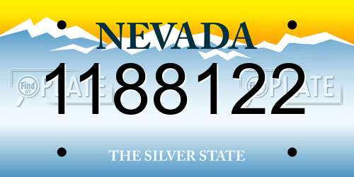 1188122 Nevada License Plate