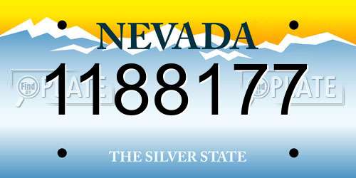 1188177 Nevada License Plate