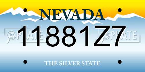 11881Z7 Nevada License Plate