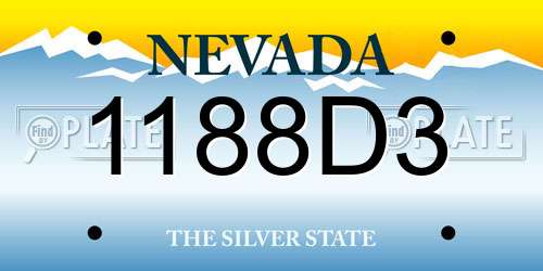 1188D3 Nevada License Plate