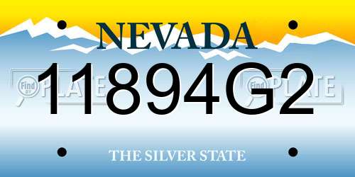 11894G2 Nevada License Plate