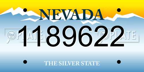1189622 Nevada License Plate