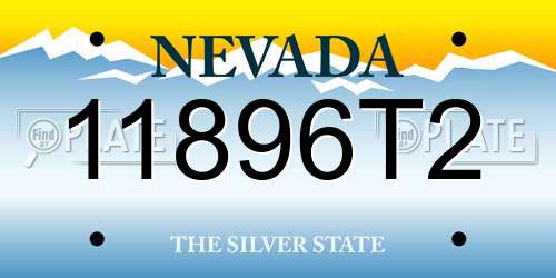 11896T2 Nevada License Plate