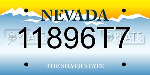 11896T7 Nevada License Plate