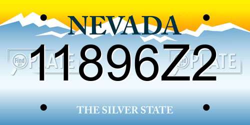 11896Z2 Nevada License Plate