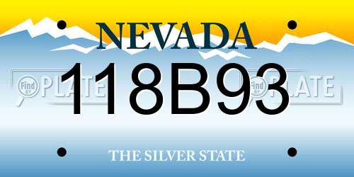 118B93 Nevada License Plate