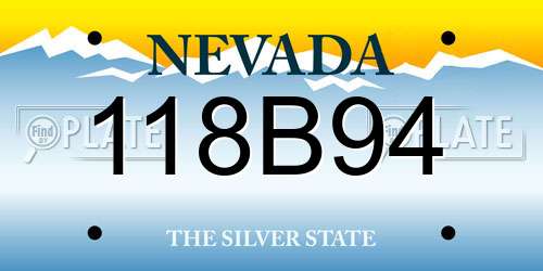 118B94 Nevada License Plate