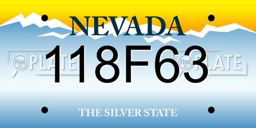 118F63 Nevada License Plate
