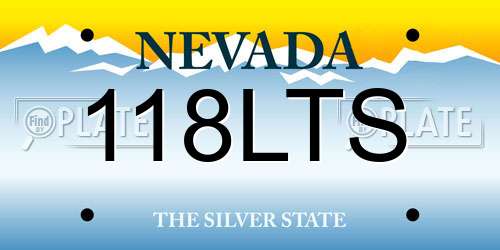 118LTS Nevada License Plate