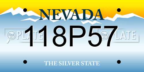 118P57 Nevada License Plate