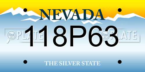 118P63 Nevada License Plate