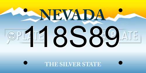 118S89 Nevada License Plate