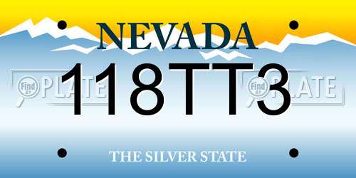 118TT3 Nevada License Plate
