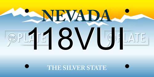 118VUI Nevada License Plate