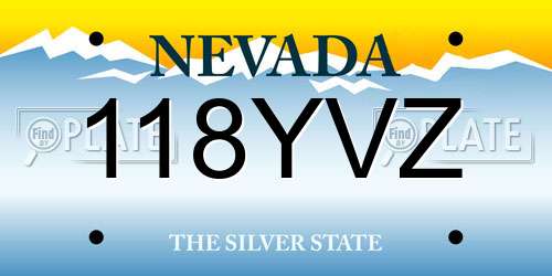 118YVZ Nevada License Plate