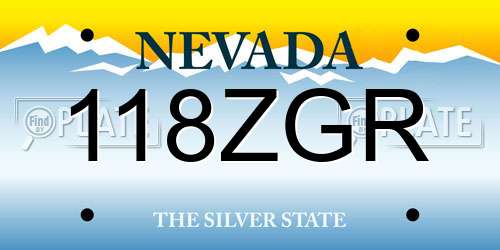 118ZGR Nevada License Plate
