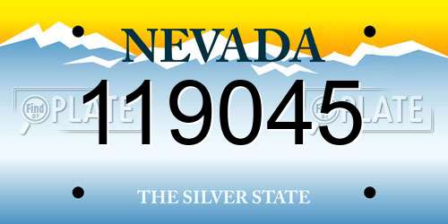 119045 Nevada License Plate