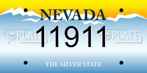 11911 Nevada License Plate